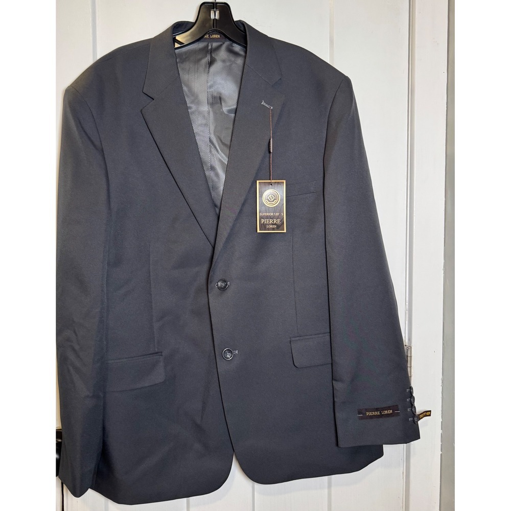 Pierre Loren Mens Grey 2-Button Blazer Sport Coat Jacket NWT 42R S60052